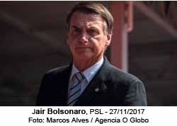Jair Bolsonaro, PSL - 27/11/2017 - Marcos Alves / Agencia O Globo